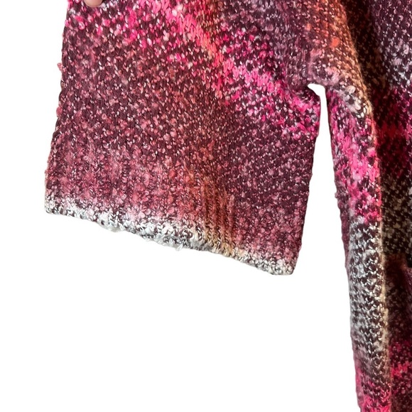 Torrid Women's Sweater 16 Pink White Open Front Oversize Short Sleeves Pockets - Picture 3 of 13